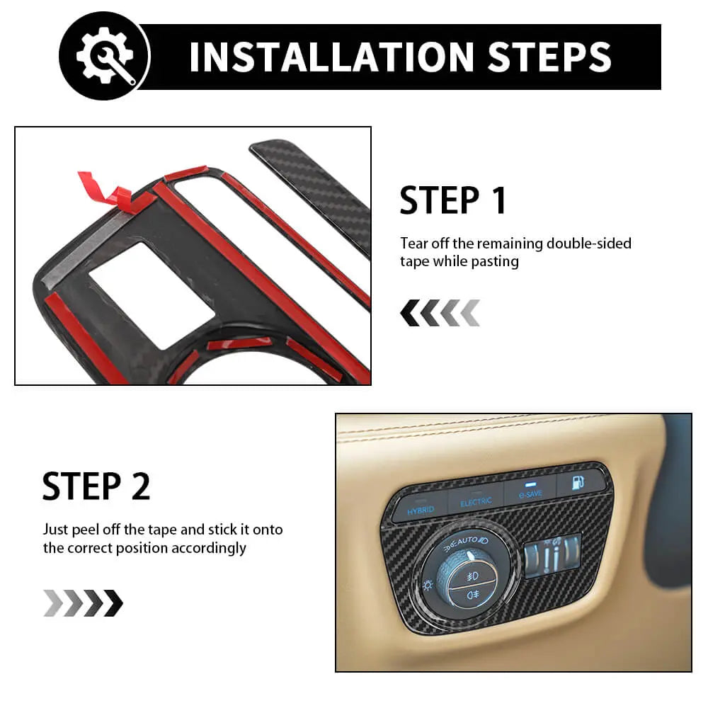 For 2021+ Jeep Grand Cherokee L Inner Headlight Switch Panel Cover Trim