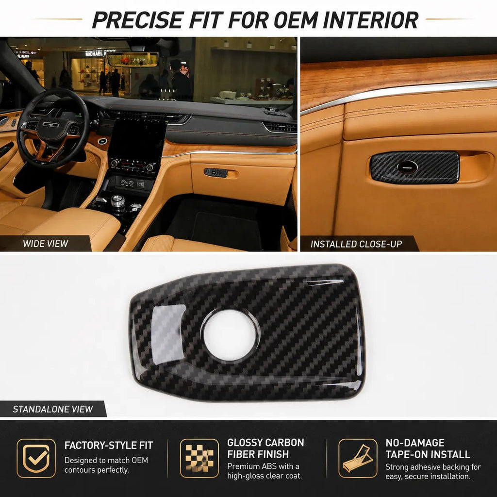 For 2021+ Jeep Grand Cherokee L Passenger Storage Glove Box Handle Trim Cover
