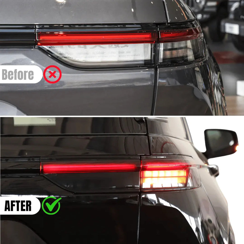 For 2021+ Jeep Grand Cherokee L Smoked Tail Light Covers (4pcs) – Black Lens Trim Kit