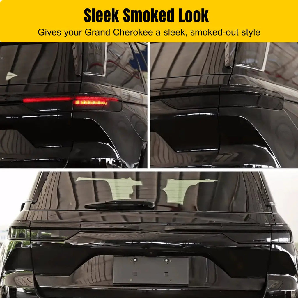 For 2021+ Jeep Grand Cherokee L Smoked Tail Light Covers (4pcs) – Black Lens Trim Kit