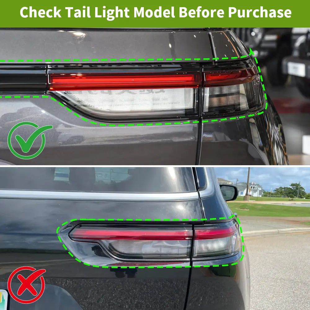 For 2021+ Jeep Grand Cherokee L Smoked Tail Light Covers (4pcs) – Black Lens Trim Kit