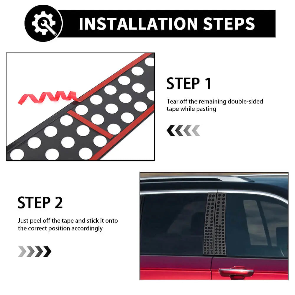 For 2021+ Jeep Grand Cherokee Window Middle Pillar Posts Sticker Trim