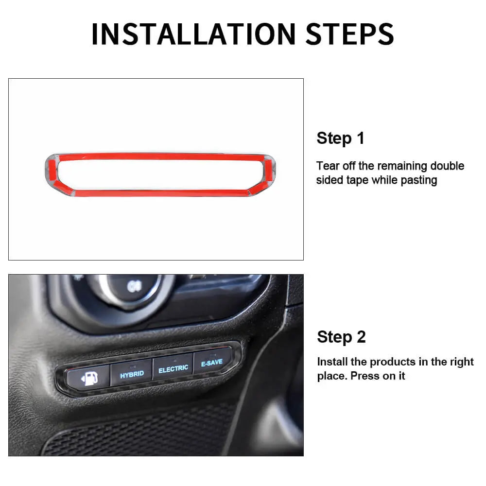 For 2021+ Jeep Wrangler JL 4Xe Electric Mode Button Switch Cover Trim Bezel