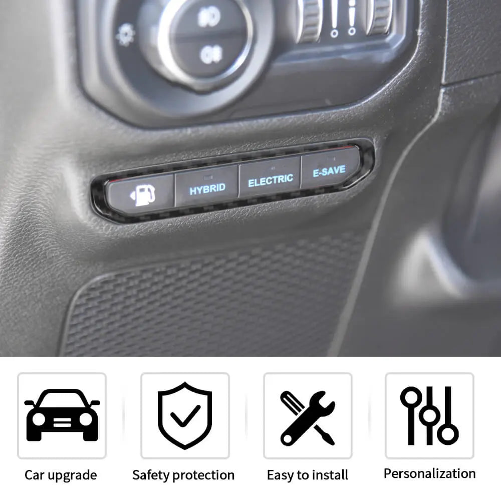 For 2021+ Jeep Wrangler JL 4Xe Electric Mode Button Switch Cover Trim Bezel