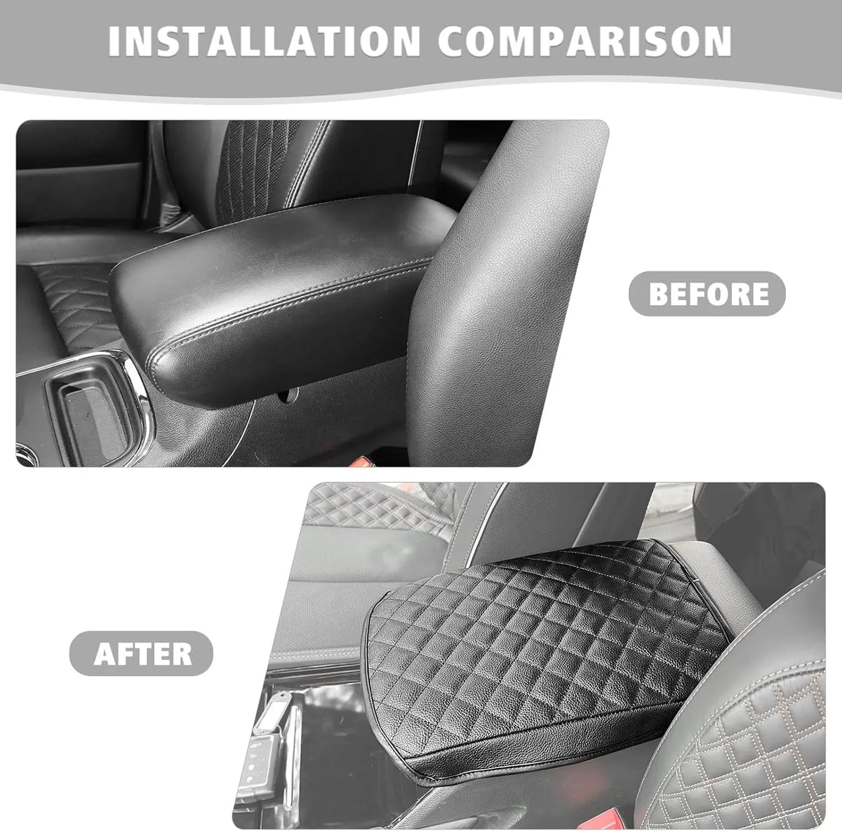 For 2022+ Jeep Grand Cherokee Center Console Armrest Pad Cover – Leather Protective Lid Cover