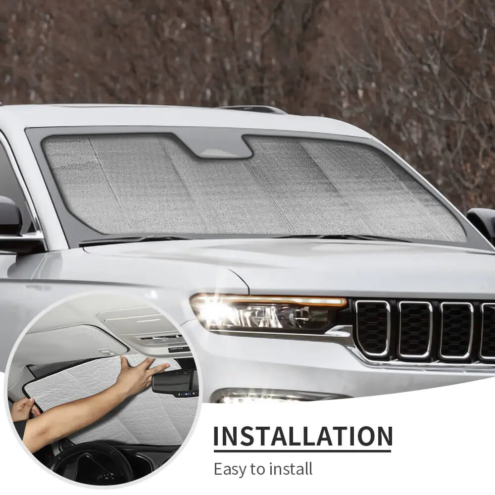 For 2022+ Jeep Grand Cherokee L Front Windshield Visor Sun Shade UV Blocking Insulate