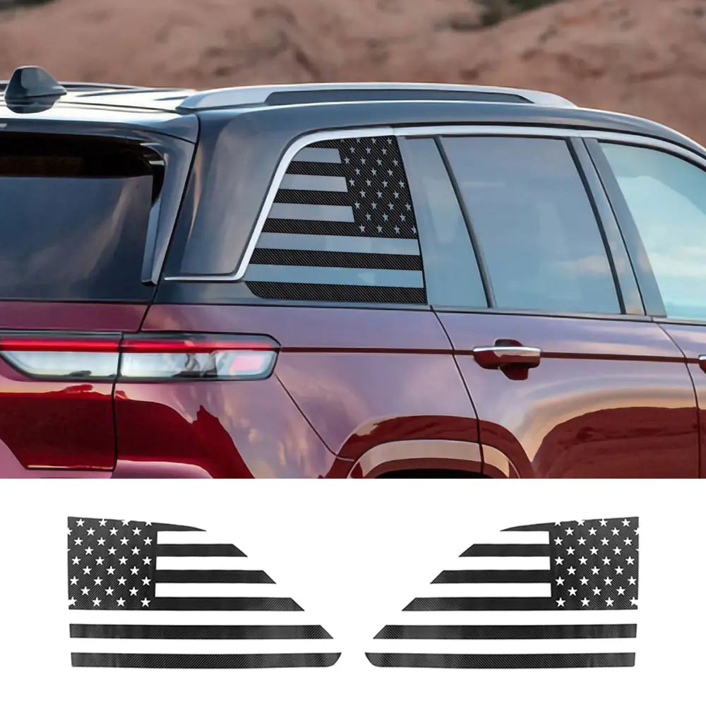 For 2022+ Jeep Grand Cherokee L Rear Window Decals Sticker Trim US Flag