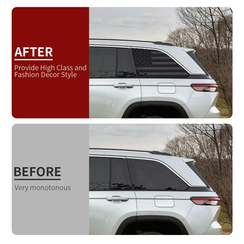 For 2022+ Jeep Grand Cherokee L Rear Window Decals Sticker Trim US Flag