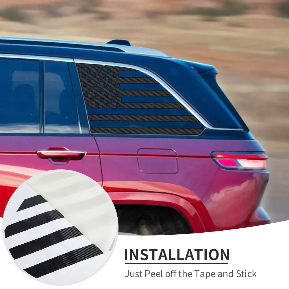 For 2022+ Jeep Grand Cherokee L Rear Window Decals Sticker Trim US Flag