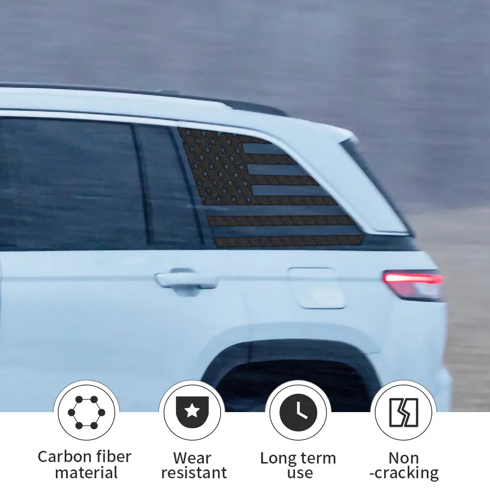 For 2022+ Jeep Grand Cherokee L Rear Window Decals Sticker Trim US Flag