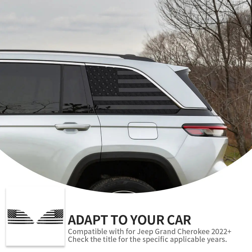 For 2022+ Jeep Grand Cherokee L Rear Window Decals Sticker Trim US Flag