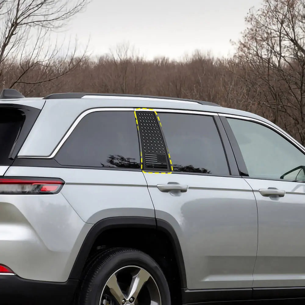 For 2022+ Jeep Grand Cherokee L Rear Window Triangle Glass Decor Cover