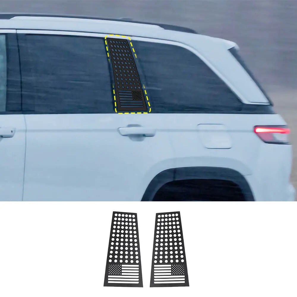 For 2022+ Jeep Grand Cherokee L Rear Window Triangle Glass Decor Cover