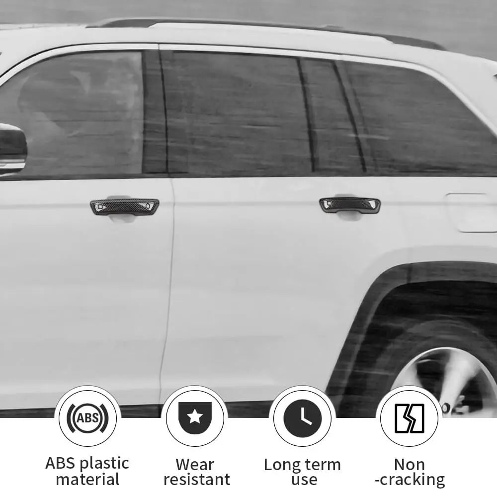 For 2022+ Jeep Grand Cherokee L Rearview Side Mirror Cover & Door Handles Trim Kit