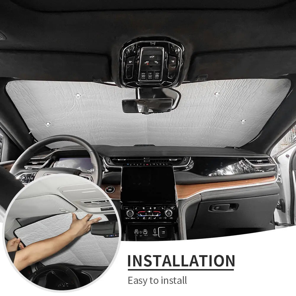 For 2022+ Jeep Grand Cherokee L Windshield Full Window Glass Sun Visor Full Sunshade