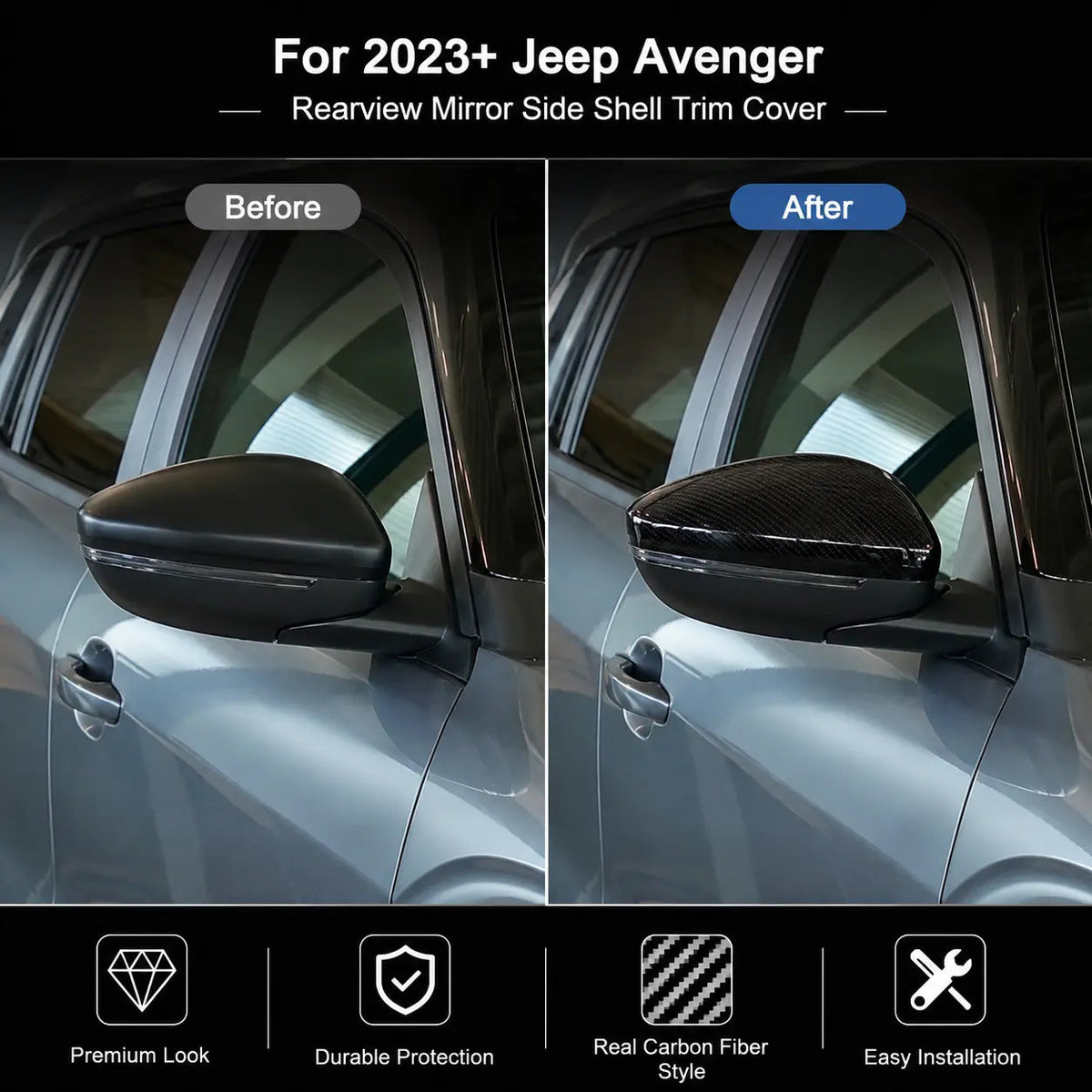 For 2023+ Jeep Avenger Rearview Mirror Side Shell Trim Cover