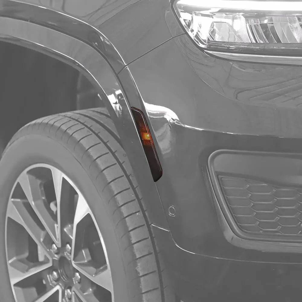 For 2024+ Jeep Grand Cherokee Smoked Front Wheel Eyebrow Light Cover Trim