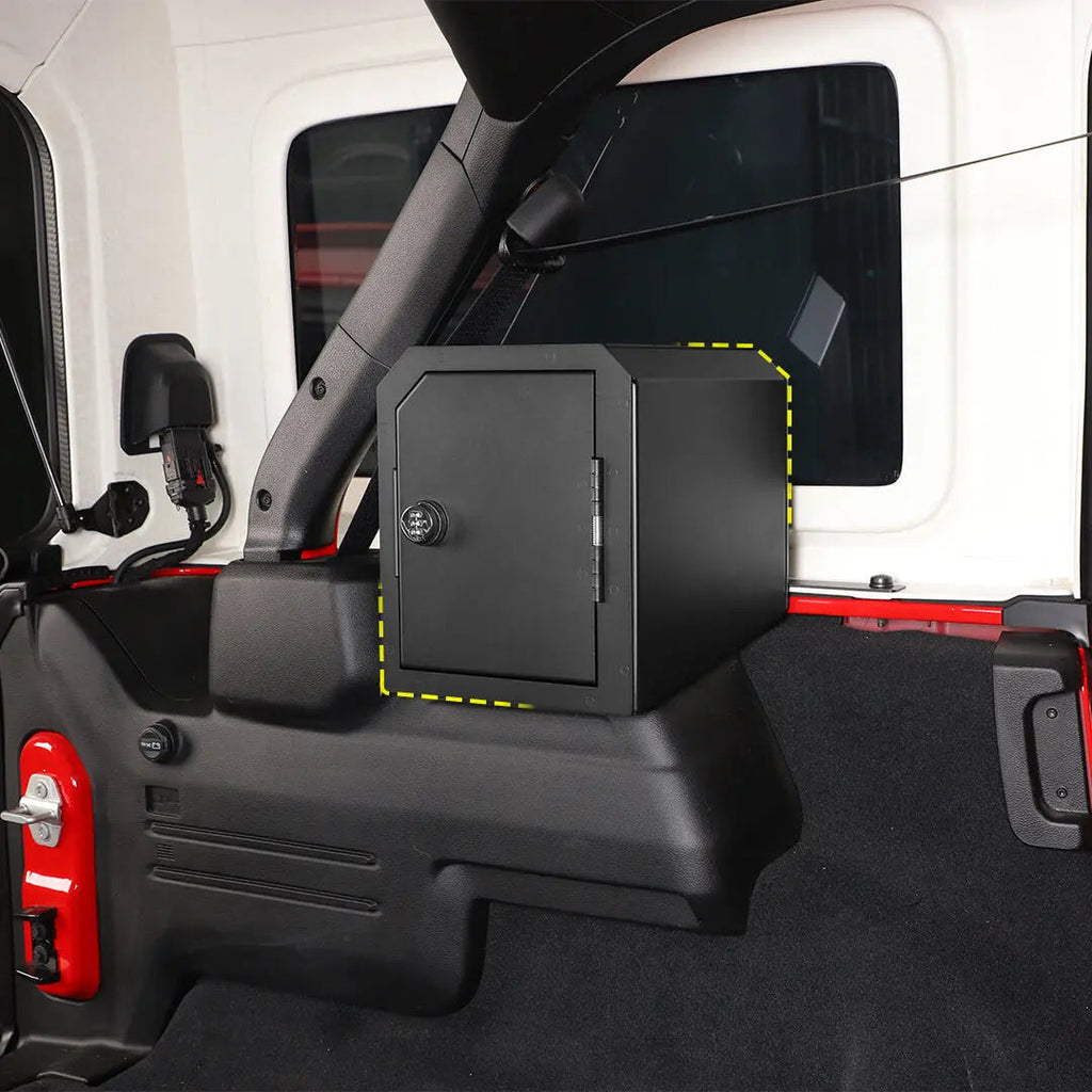 For 2024+ Jeep Wrangler JL 4-Door Version Interior Rear Cargo Safe Box Storage Combination Key Lock