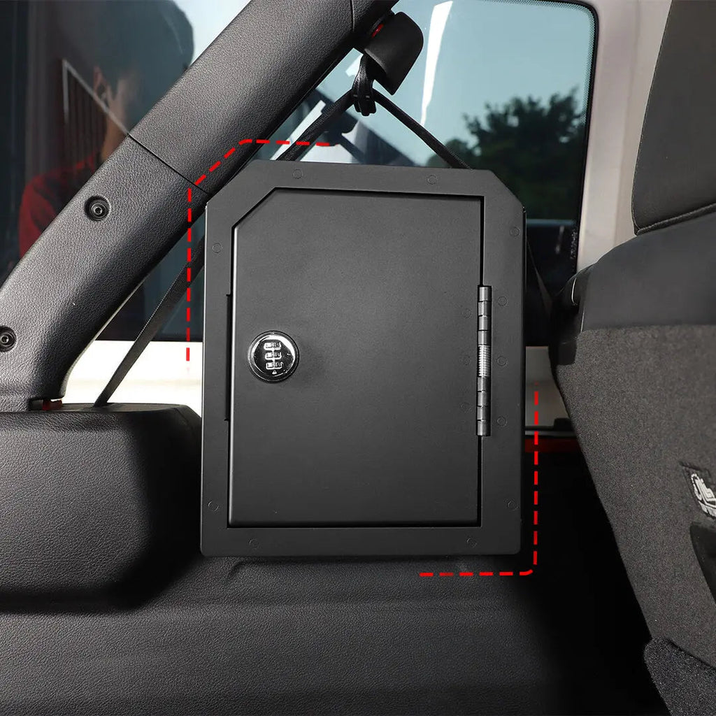 For 2024+ Jeep Wrangler JL 4-Door Version Interior Rear Cargo Safe Box Storage Combination Key Lock