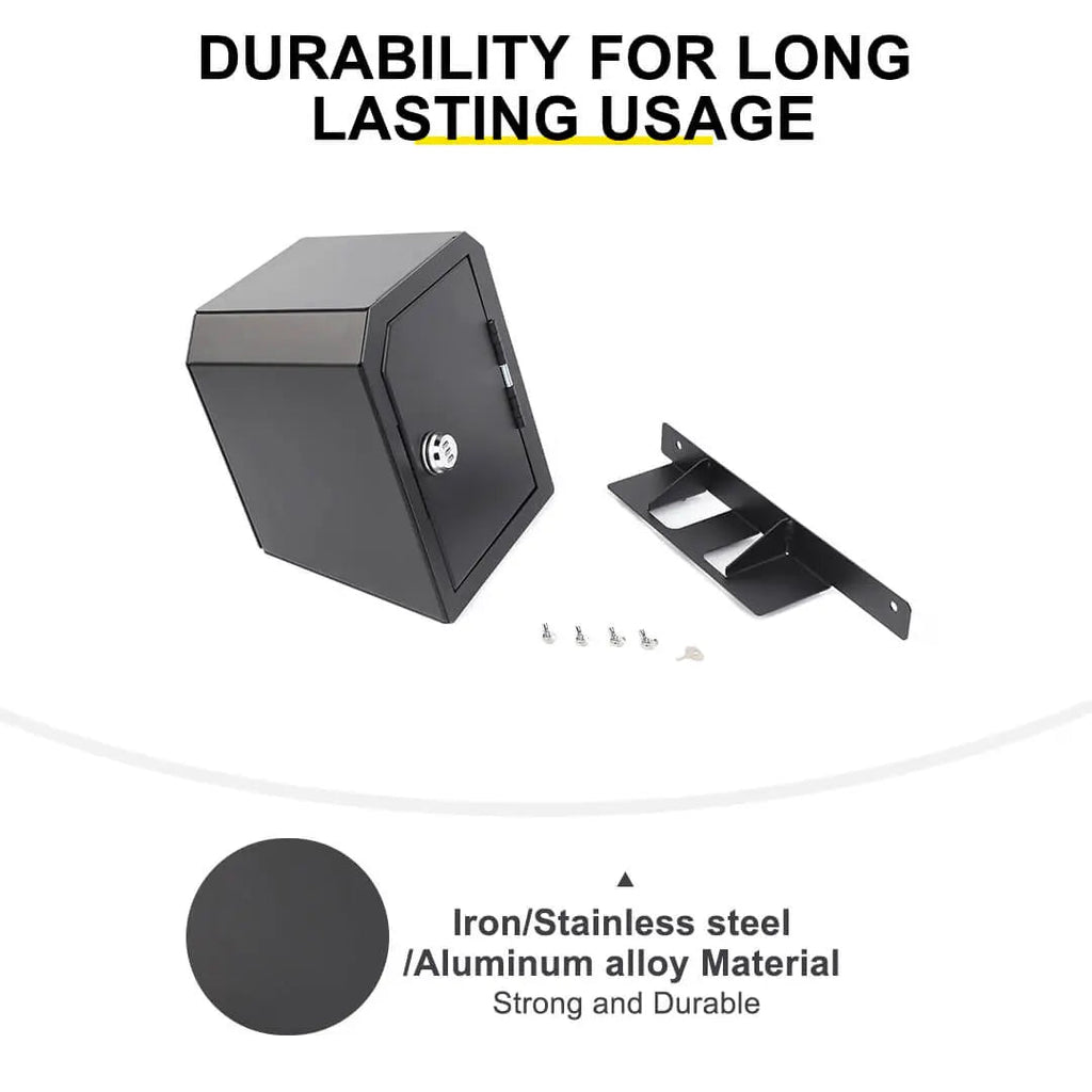 For 2024+ Jeep Wrangler JL 4-Door Version Interior Rear Cargo Safe Box Storage Combination Key Lock