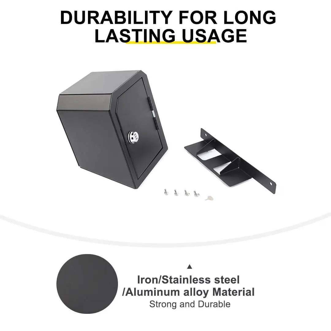For 2024+ Jeep Wrangler JL 4-Door Version Interior Rear Cargo Safe Box Storage Combination Key Lock
