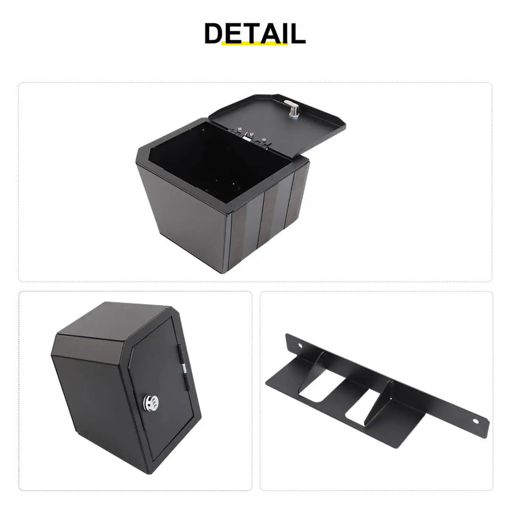 For 2024+ Jeep Wrangler JL 4-Door Version Interior Rear Cargo Safe Box Storage Combination Key Lock
