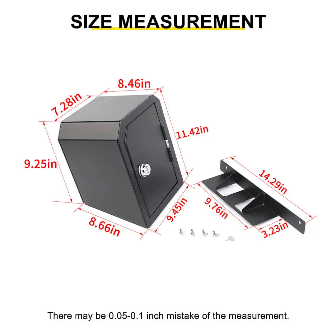 For 2024+ Jeep Wrangler JL 4-Door Version Interior Rear Cargo Safe Box Storage Combination Key Lock