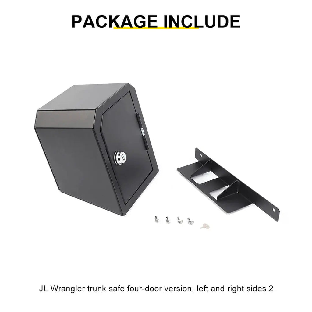 For 2024+ Jeep Wrangler JL 4-Door Version Interior Rear Cargo Safe Box Storage Combination Key Lock
