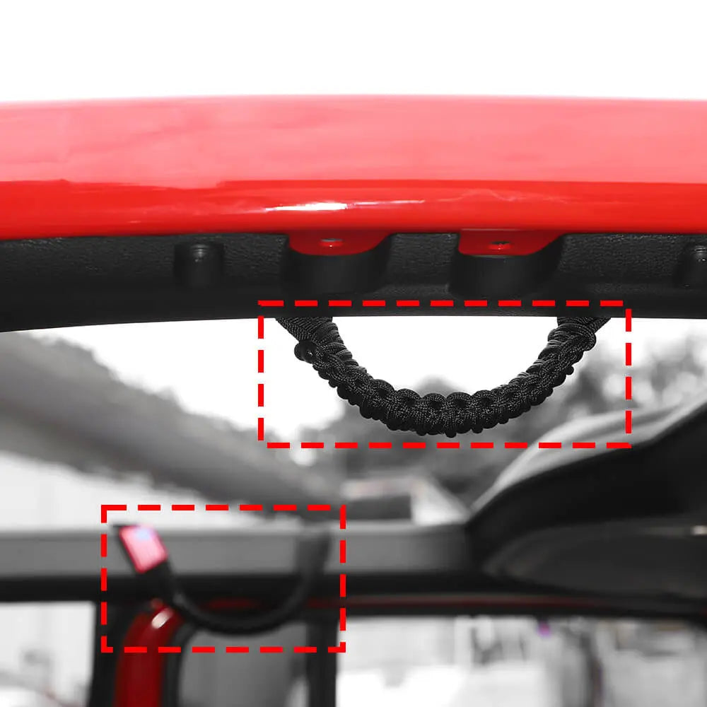 For 2024+ Jeep Wrangler JL/Gladiator JT 2 x Roll Bar Roof Top Paracord Grab Handles Grip US Flag