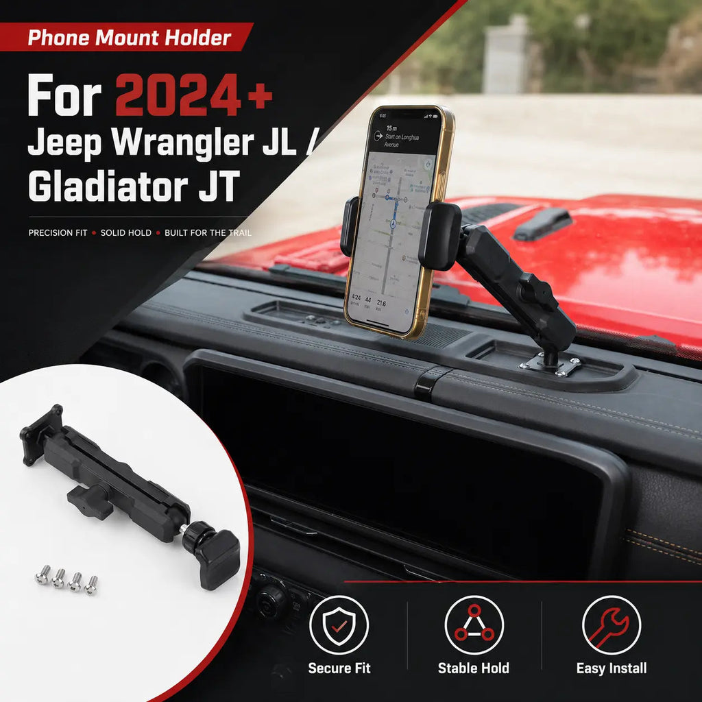 For 2024+ Jeep Wrangler JL/Gladiator JT Car Mobile Phone Mount Stand Holder