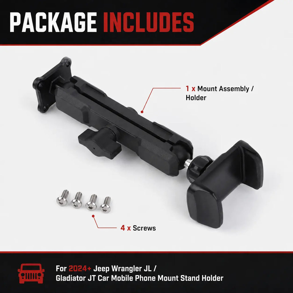 For 2024+ Jeep Wrangler JL/Gladiator JT Car Mobile Phone Mount Stand Holder