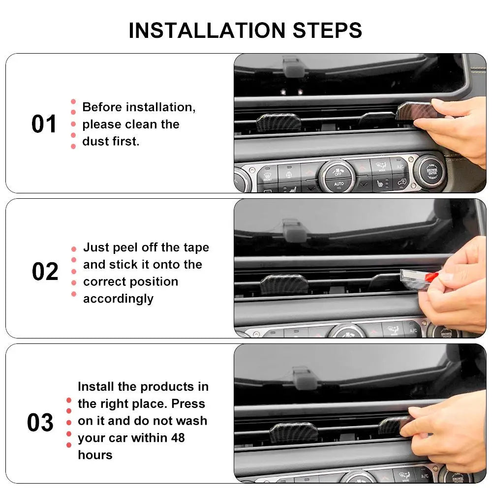 For 2024+ Jeep Wrangler JL/Gladiator JT Central Air Vent Outlet Adjust Cover Trim Decors