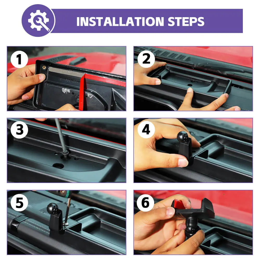 For 2024+ Jeep Wrangler JL/Gladiator JT Dash Tray With Phone Holder Storage Box (2 Set)