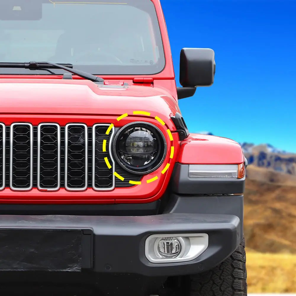 For 2024+ Jeep Wrangler JL/Gladiator JT Front Light Bezels Circle Trim