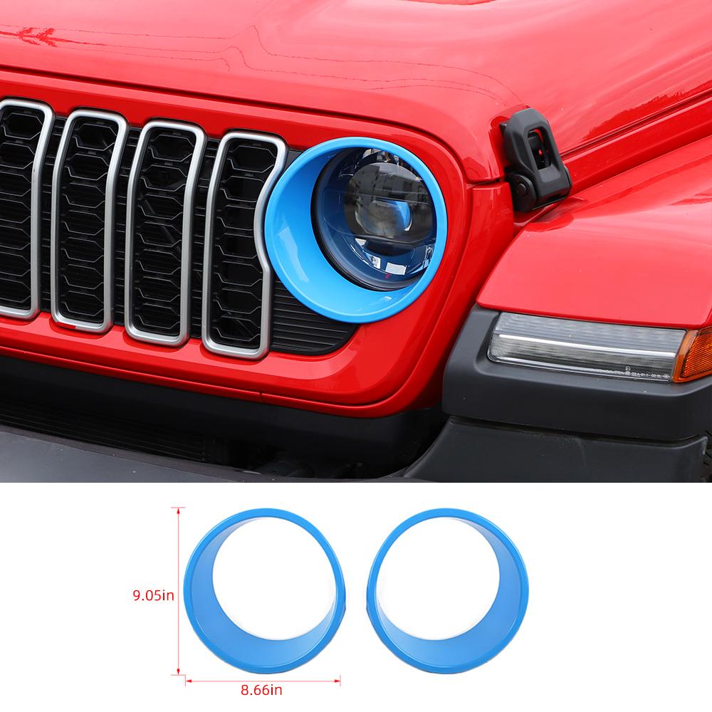 For 2024+ Jeep Wrangler JL/Gladiator JT Front Light Bezels Circle Trim