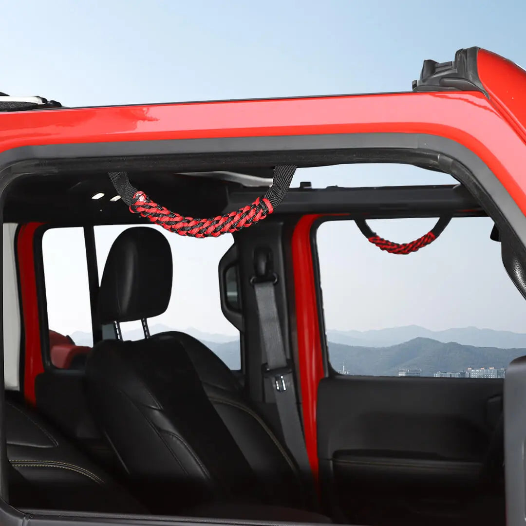 For 2024+ Jeep Wrangler JL/Gladiator JT Front Roll Bar Grab Handles Grip Handle Accessories (2 pcs)