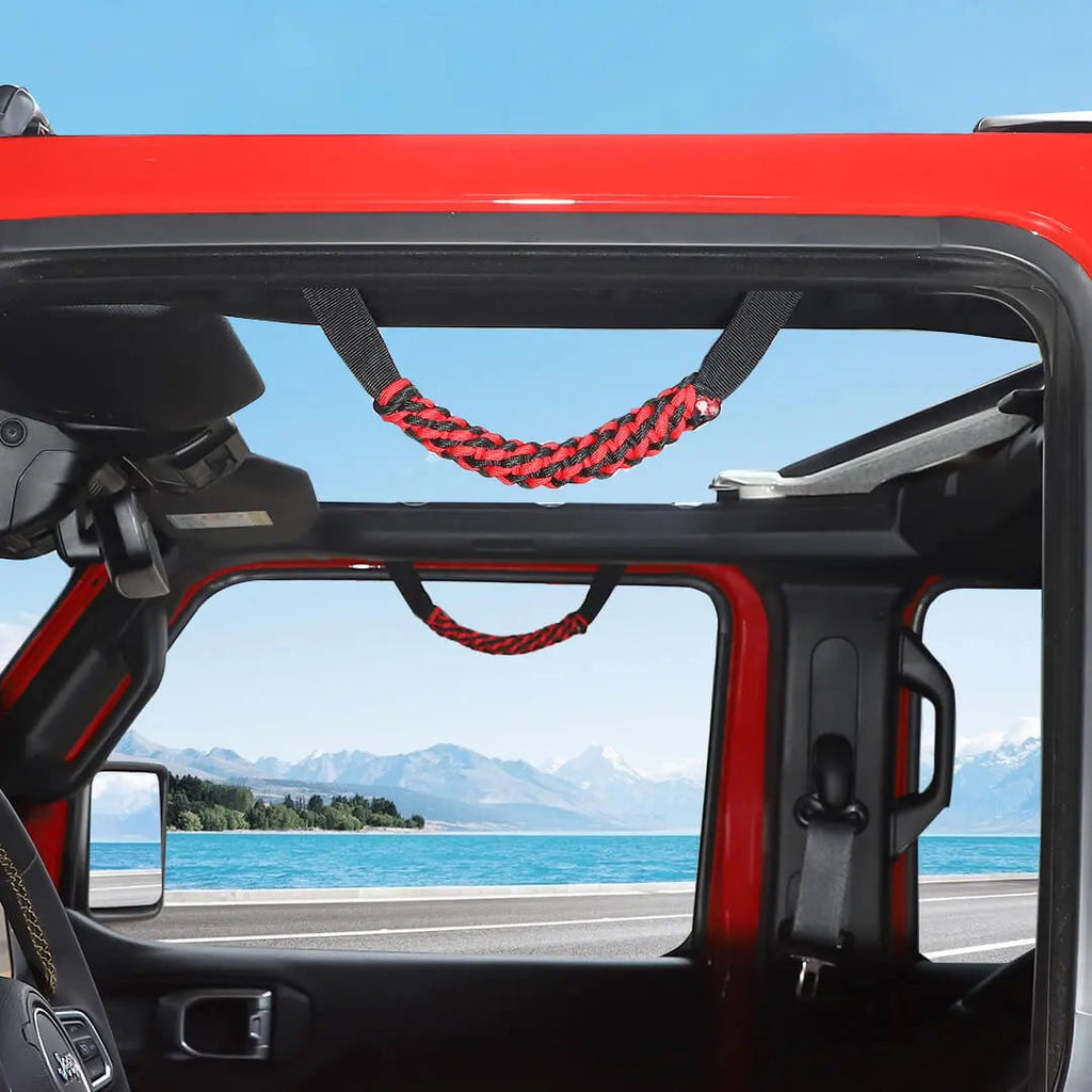 For 2024+ Jeep Wrangler JL/Gladiator JT Front Roll Bar Grab Handles Grip Handle Accessories (2 pcs)