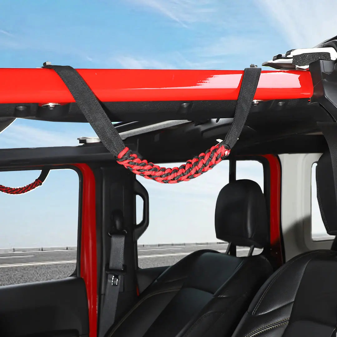 For 2024+ Jeep Wrangler JL/Gladiator JT Front Roll Bar Grab Handles Grip Handle Accessories (2 pcs)