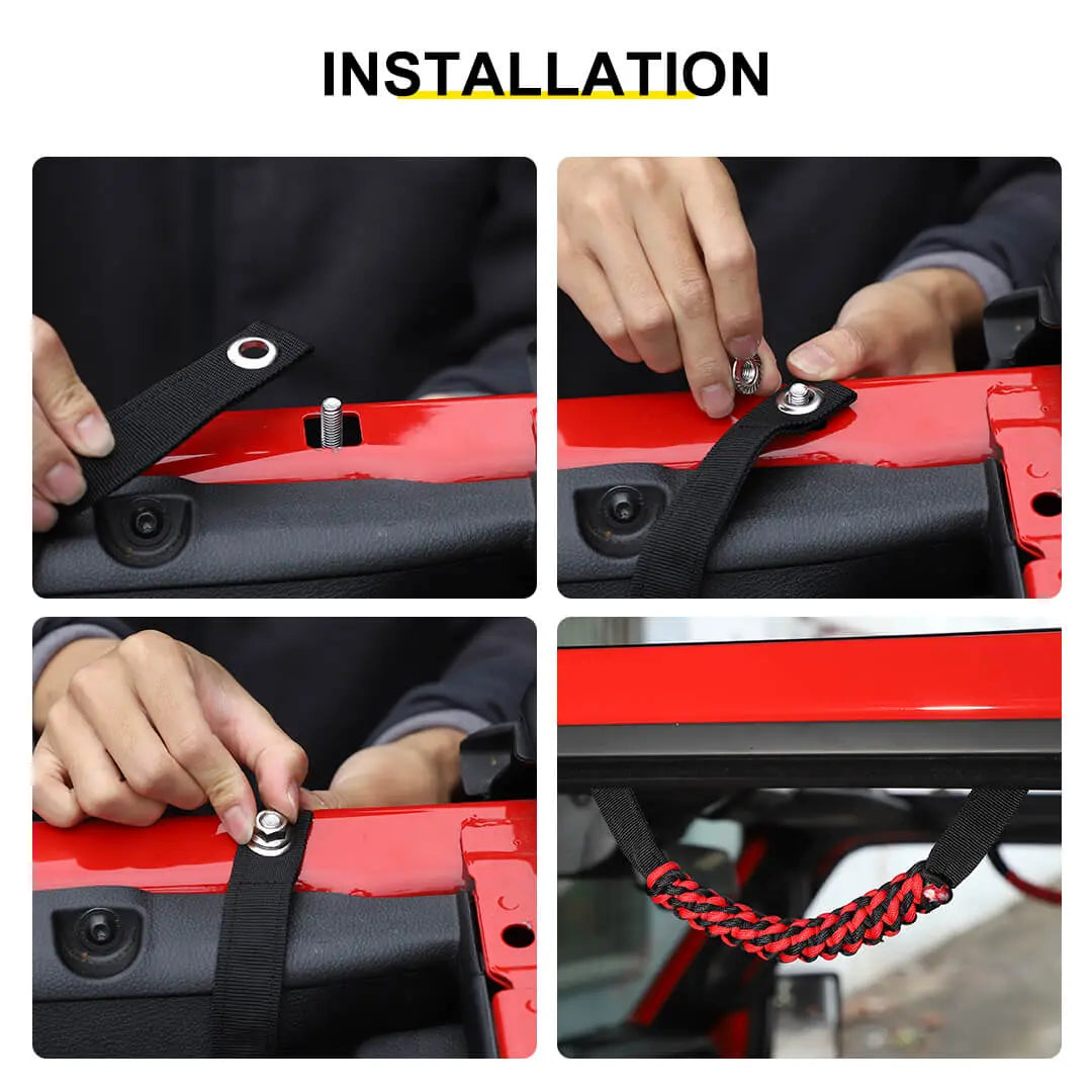 For 2024+ Jeep Wrangler JL/Gladiator JT Front Roll Bar Grab Handles Grip Handle Accessories (2 pcs)