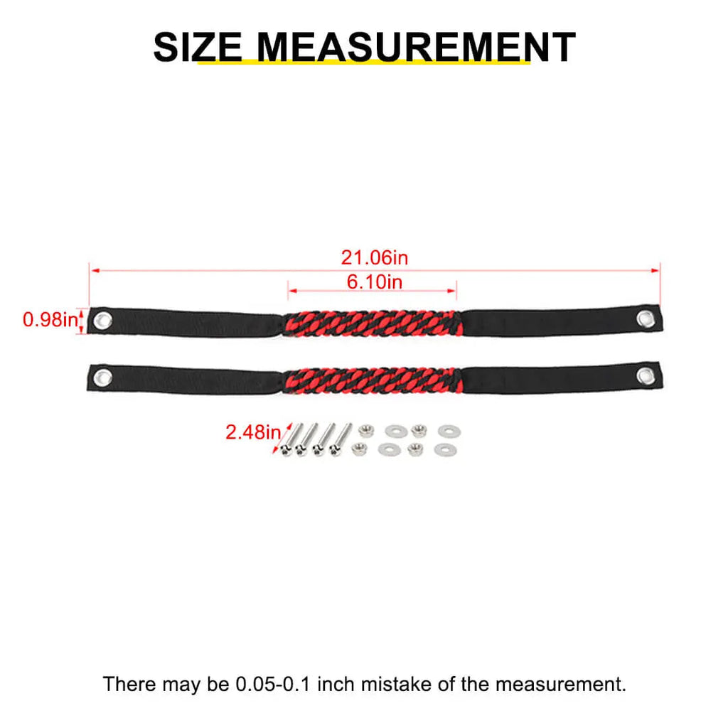 For 2024+ Jeep Wrangler JL/Gladiator JT Front Roll Bar Grab Handles Grip Handle Accessories (2 pcs)
