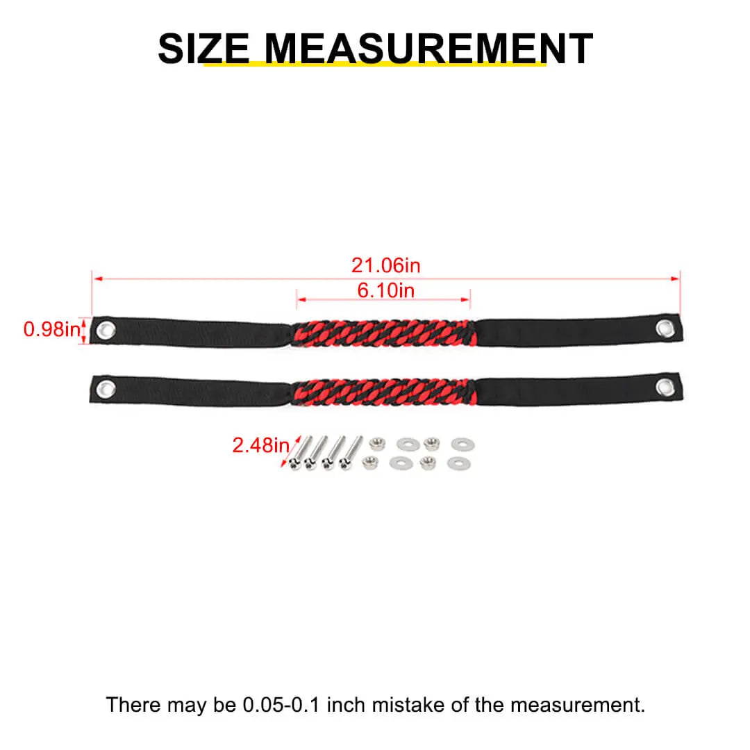 For 2024+ Jeep Wrangler JL/Gladiator JT Front Roll Bar Grab Handles Grip Handle Accessories (2 pcs)