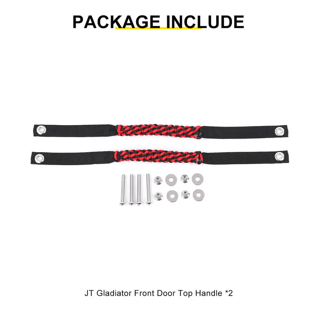 For 2024+ Jeep Wrangler JL/Gladiator JT Front Roll Bar Grab Handles Grip Handle Accessories (2 pcs)
