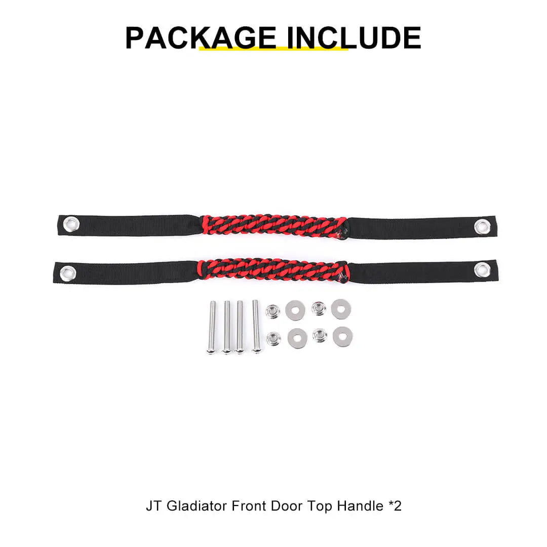 For 2024+ Jeep Wrangler JL/Gladiator JT Front Roll Bar Grab Handles Grip Handle Accessories (2 pcs)