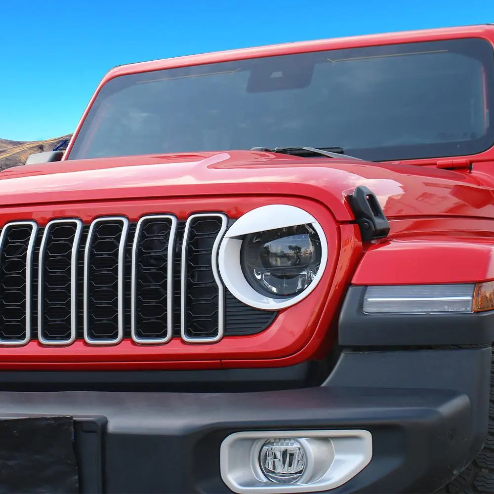 For 2024+ Jeep Wrangler JL/Gladiator JT Front Side Headlight Lamp Moldings Angry Eyes Bezels Trim