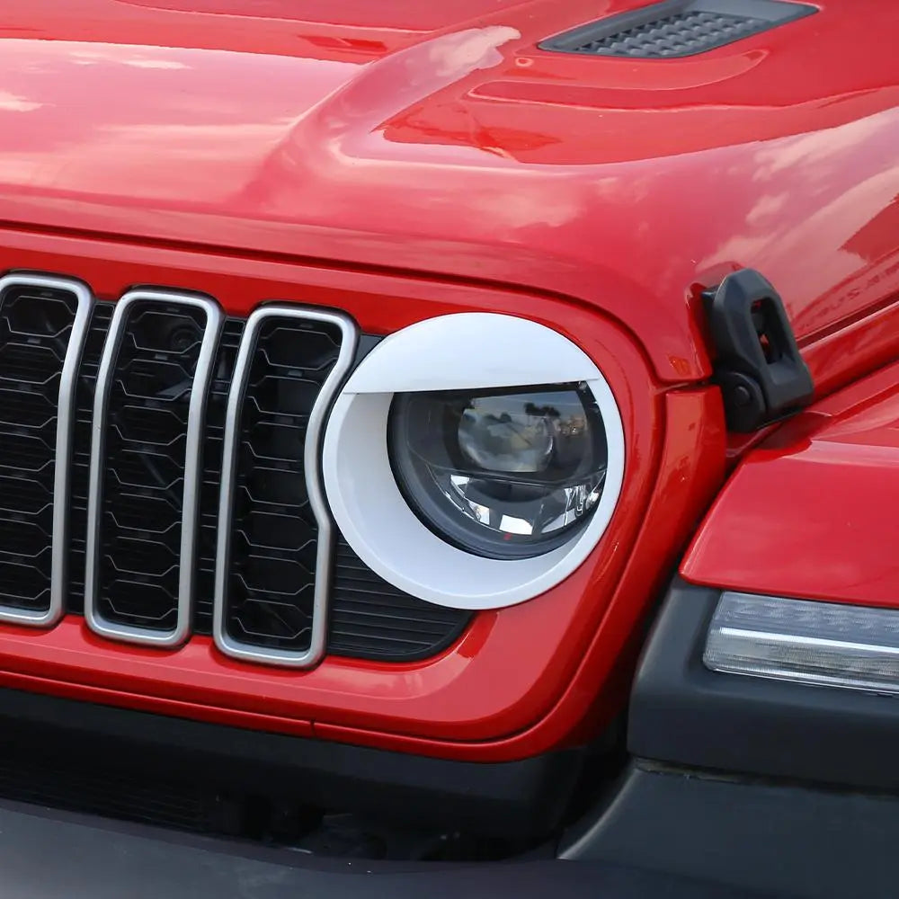 For 2024+ Jeep Wrangler JL/Gladiator JT Front Side Headlight Lamp Moldings Angry Eyes Bezels Trim