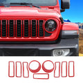 For 2024+ Jeep Wrangler JL/ Gladiator JT Grille Insert + Front Headlight Bezels Trim Kit