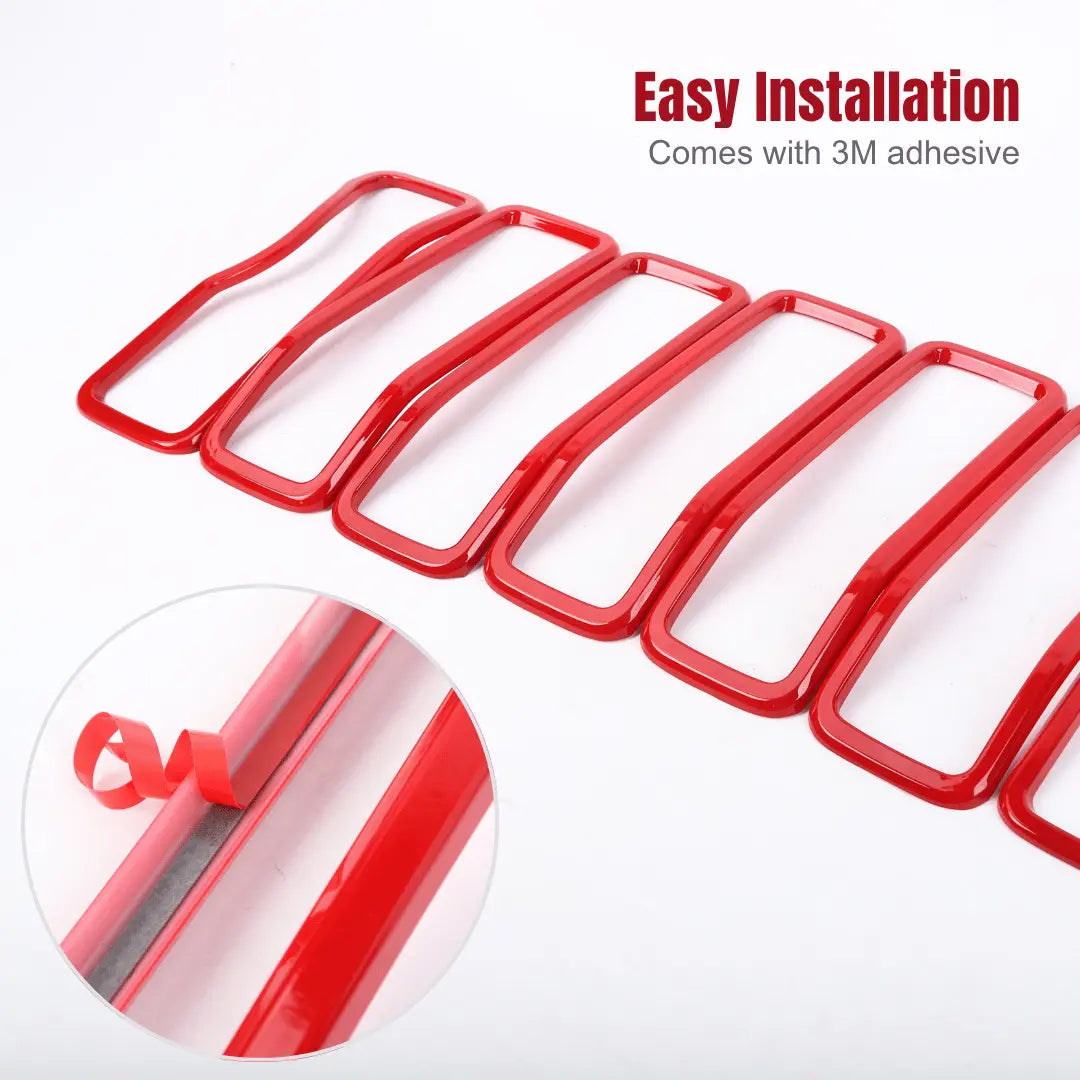 For 2024+ Jeep Wrangler JL/ Gladiator JT Grille Insert + Front Headlight Bezels Trim Kit