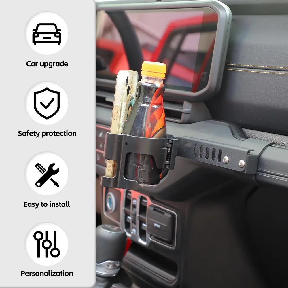 For 2024+ Jeep Wrangler JL/Gladiator JT Multi-Function Drink Cup Phone Holder Stand Bracket