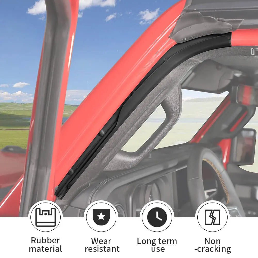 For 2024+ Jeep Wrangler JL/Gladiator JT New Front Door Weather Strip Seal Trim Kit
