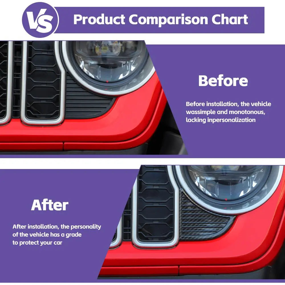 For 2024+ Jeep Wrangler JL/Gladiator JT Side Triangle Grill Trim Covers